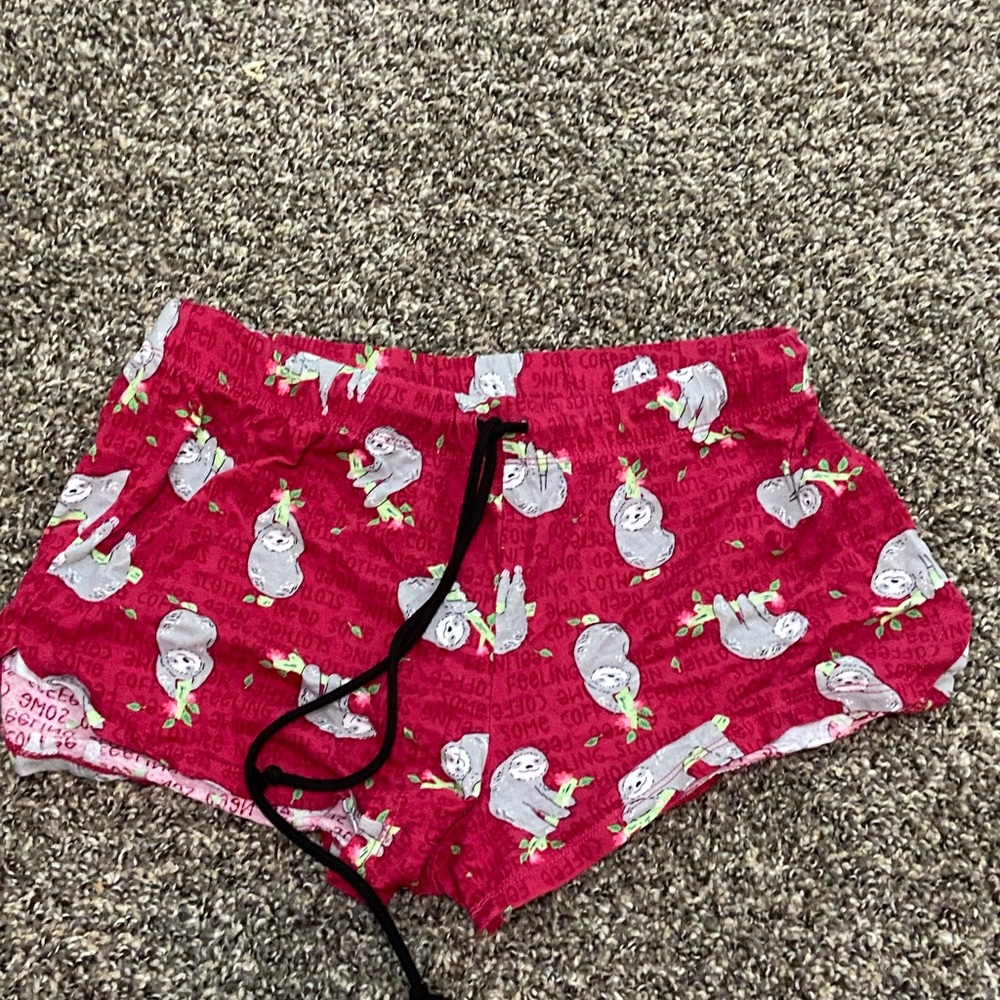 Red pajama shorts